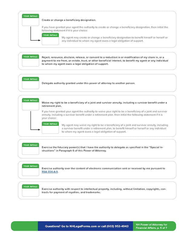 New Hampshire Power of Attorney for Financial Affairs - 2026